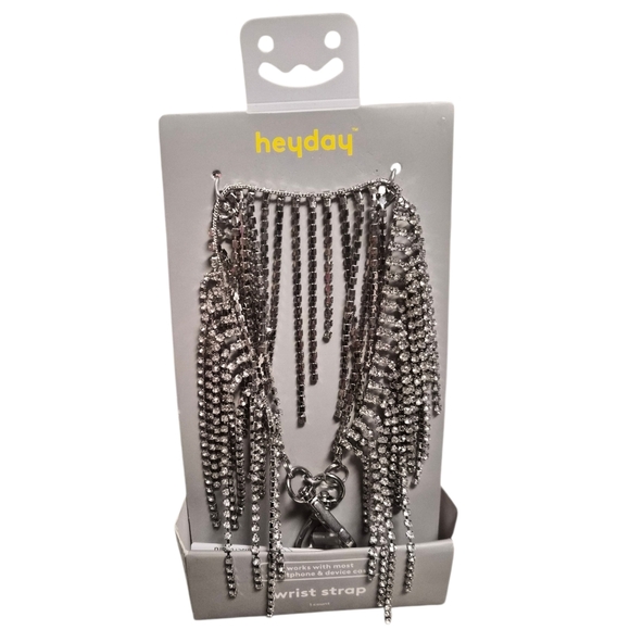 heyday Jewelry - Heyday Rhinestone Phone Wrist Strap Silver Crystal Fringe Charm NWT